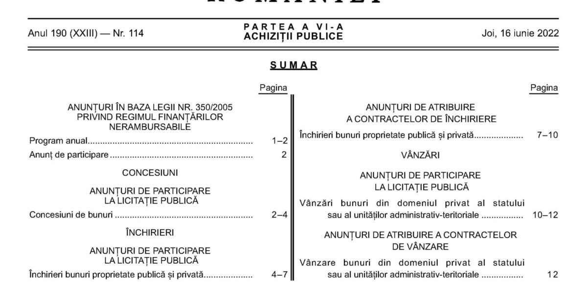 Partea a VI a abonament tipărit Monitorul Oficial al României