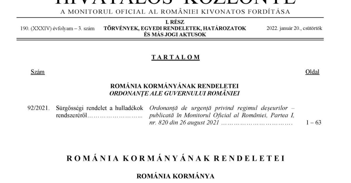 Partea a I a maghiară abonament tipărit Monitorul Oficial al României